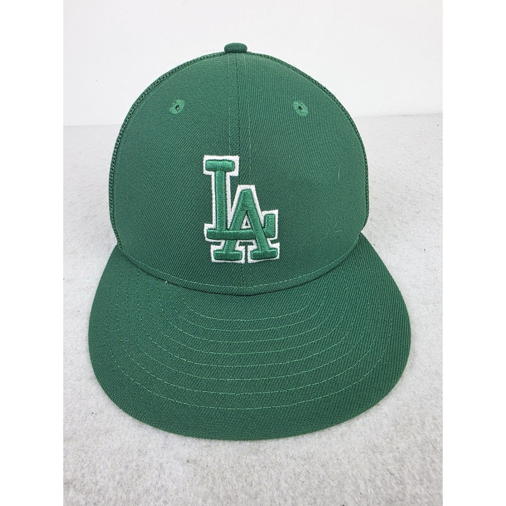 Los Angeles Dodgers St Patricks Day Mesh Trucker Hat Sz 7 1/4 Official On-Field